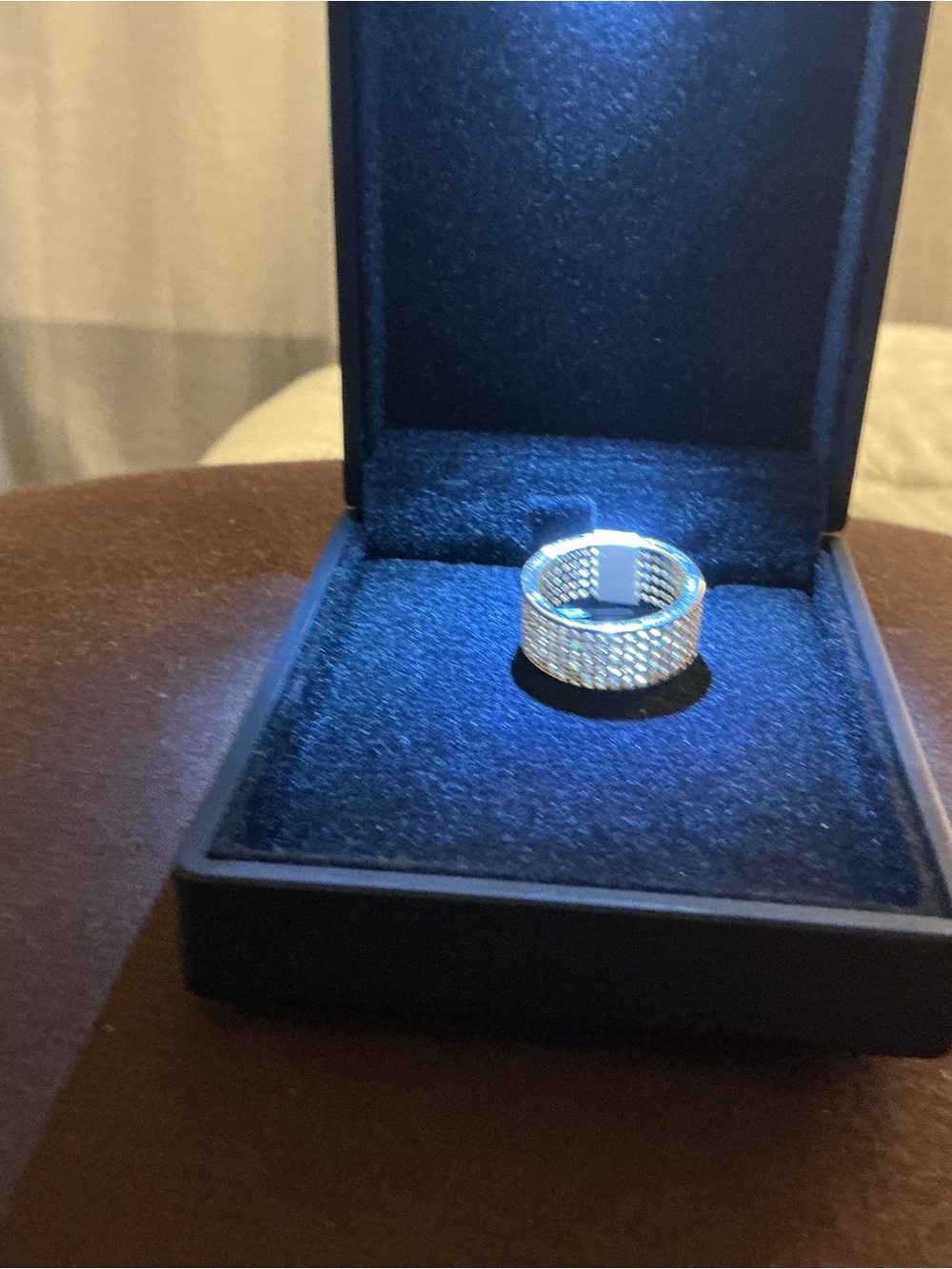 Sparkling Pavé Wide Band Ring - Silver